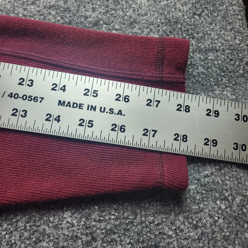 Eddie Bauer Mens TXL Pullover 1/4 Zip Mock Neck Burgundy Long Sleeve
